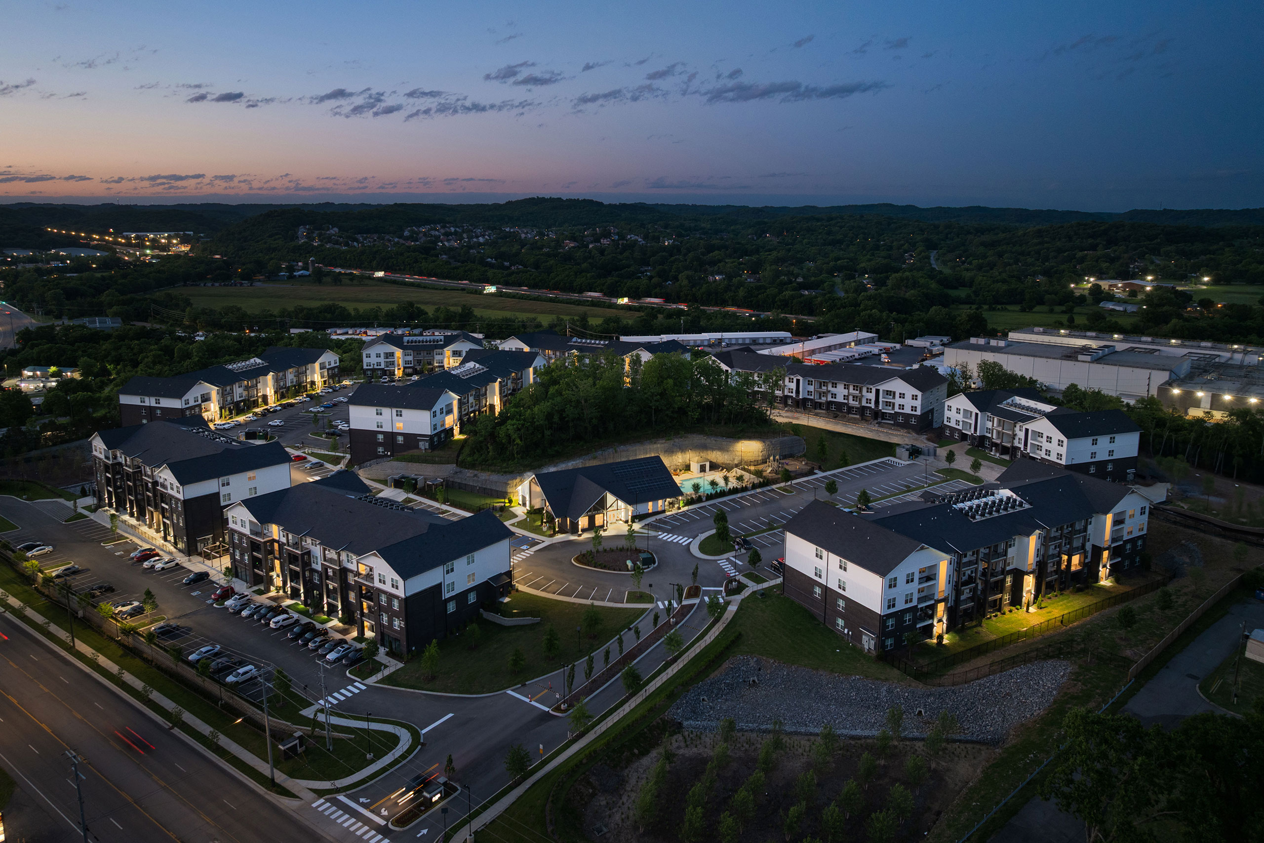Stone Bridge Lofts aerial view